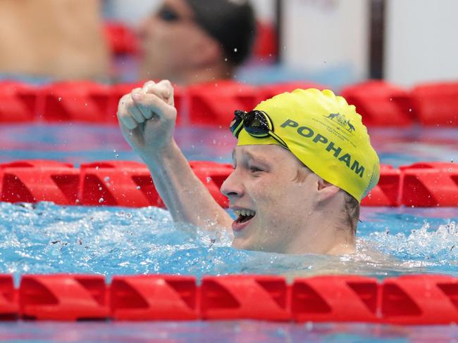 Ben Popham of Team Australia won gold in the men’ss 100m Freestyle - S8 final. Picture: Getty Images