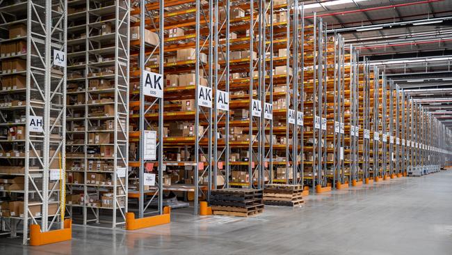 Warehouse storage at the ADF’s Joint Logistics Unit-East facility at Moorebank, NSW.