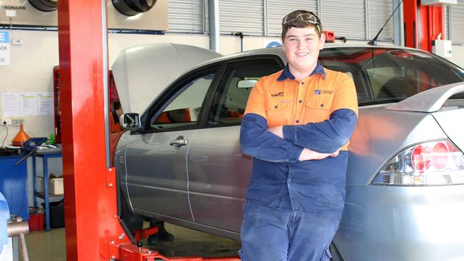 St Patrick's Technical College Year 12 student Cameron Caruso has started a school-based apprenticeship.