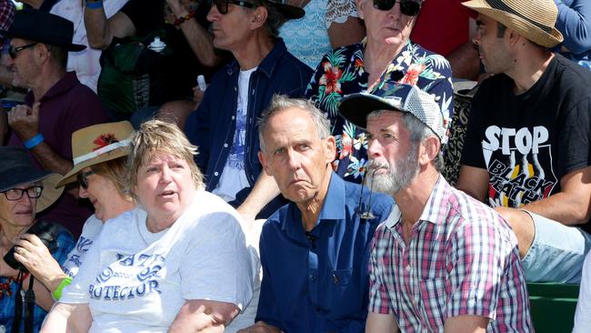 Bob Brown in the crowd during the anti-Adani convoy rally at Clermont on Sunday.