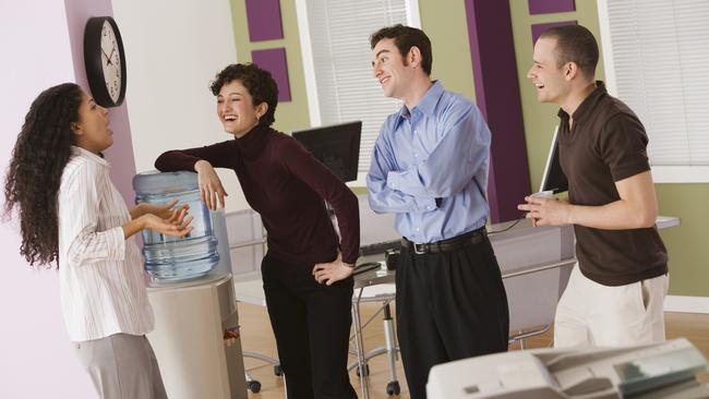 The office “water cooler” chat has a reputation for being a time waster.