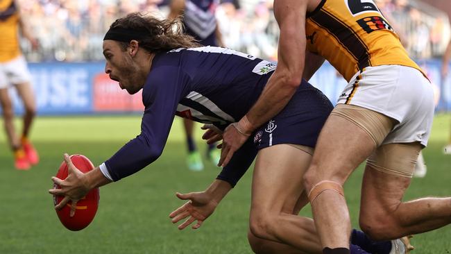 Pie cast off James Aish looks likely to win another deal at Fremantle. Picture: Getty Images