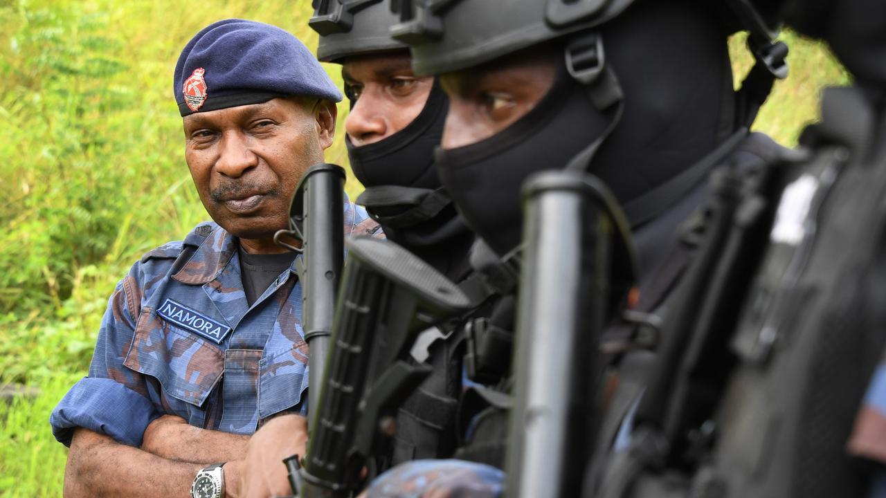 PREMIUM CONTENT - NEWS.COM OUT, THE AUSTRALIAN OUT EMBARGO FOR CHARLES MIRANDA STORYGun Running from Australia to PNG in Lead Up to APEC.PNG's paramilitary Special Services Division (SSD) Chief Superintendent Jim Namora - LEFT. His Special Services Division of the Papua New Guinea police are training in urban protection prior to Novembers APEC meeting of the World's leaders in Port Moresby.Picture: Brian Cassey/ News Corp Australia