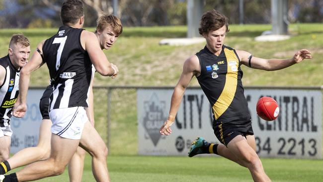 Tiger Lachlan Clifford in action against Glenorchy earlier in the season. Picture: Chris Kidd