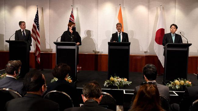 The US, Australia, India and Japan held Quad talks in Melbourne last week. Picture: William West / AFP