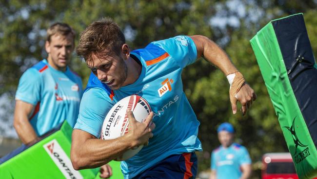 Josh Turner training with the Australian Men’s Sevens rugby team. Picture: Karen Watson.