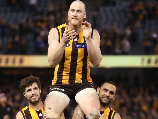 Jarryd Roughead kicked six goals in his farewell game. Picture: Michael Klein