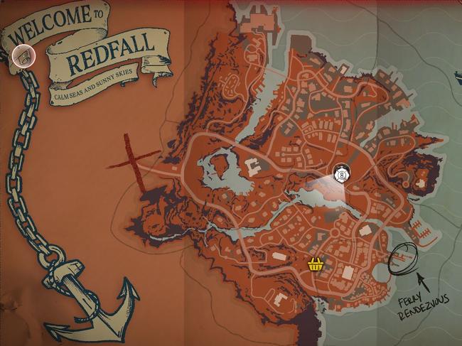 A map showing the town of Redfall. Picture: Supplied