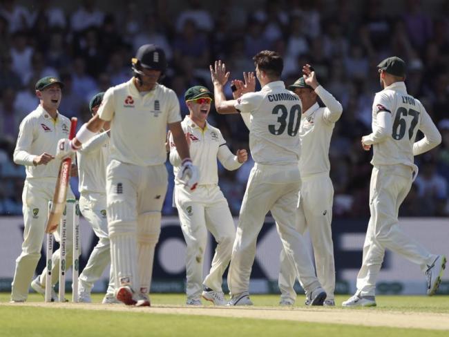 England opener Rory Burns was one of three cheap victims claimed by Pat Cummins.