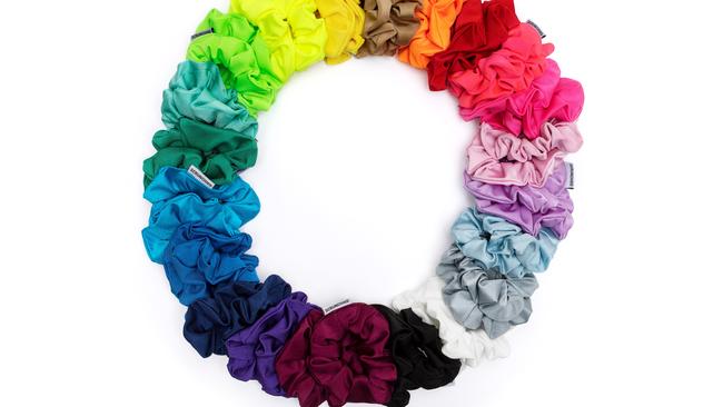 The huge range of scrunchie colours available. Picture: Supplied