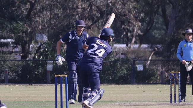 Sehrawat is averaging 33 with the bat since coming back into first grade. Picture: Carey Neate.