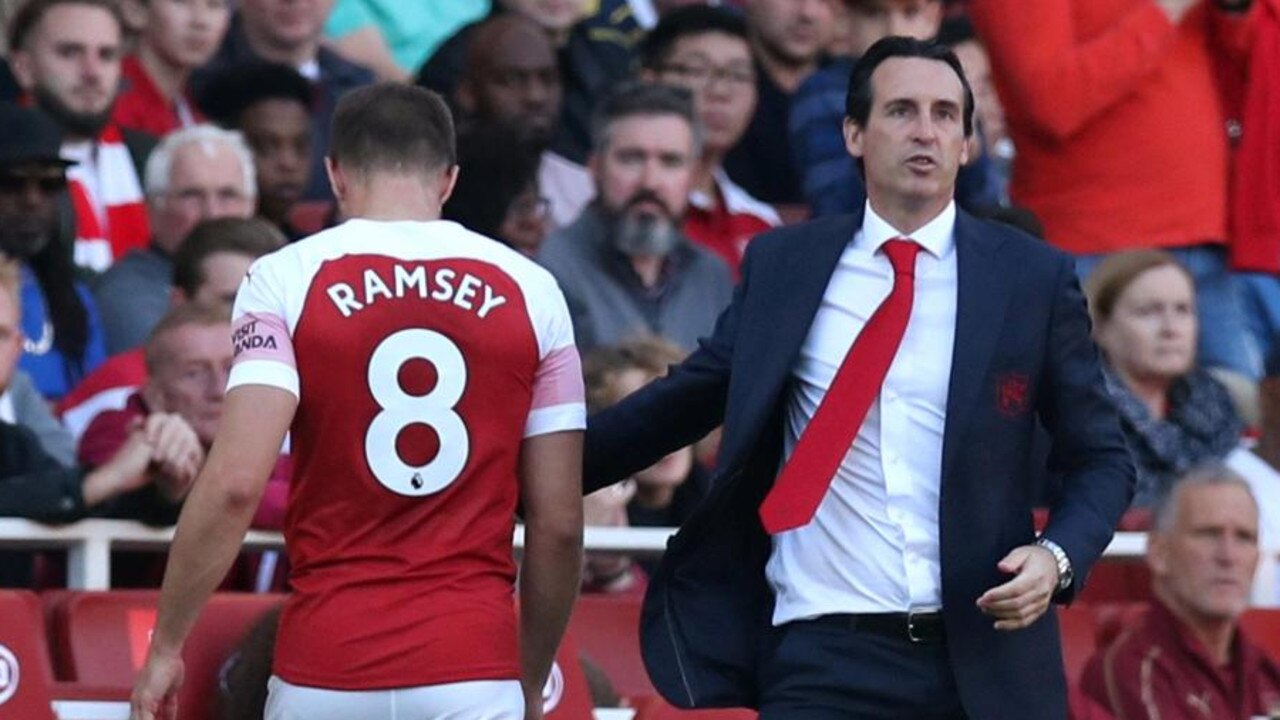 Aaron Ramsey snubbed a handshake with Unai Emery after being taken off against Watford.