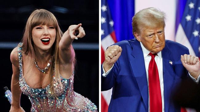 COMBO Taylor Swift and Donald Trump, who warned the singer will 