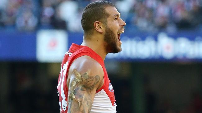 Lance Franklin kicked four goals in the second half. Picture: George Salpigtidis