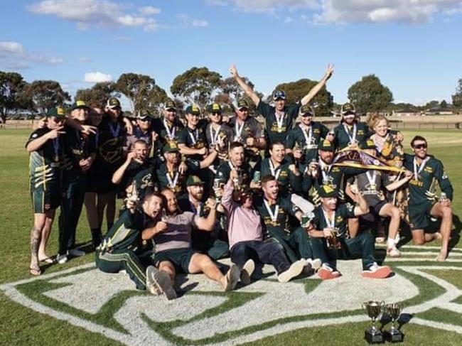 Carrum Downs celebrates winning the 2020-21 MPCA Sub District premiership.