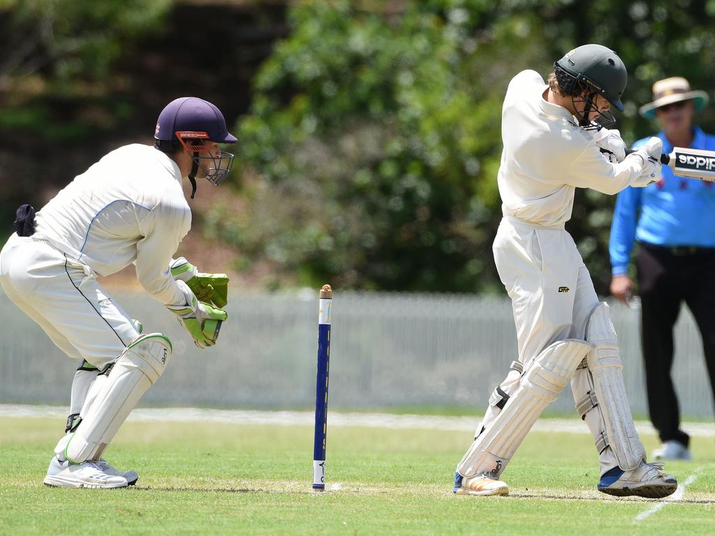 Second grade cricket between Gold Coast Dolphins and Wests at Bill Pippen Oval. West batsman Max Carlyon. (Photo/Steve Holland)