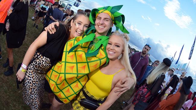 Bronte O'Hara, Chloe Williams and Logan McMaley at the Big Pineapple Music Festival in 2019.