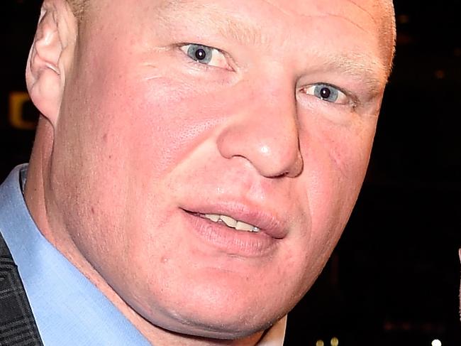 LOS ANGELES, CA - FEBRUARY 28: (L) Former UFC Heavyweight Champion Brock Lesnar and UFC President Dana White in attendance during the UFC 184 event at Staples Center on February 28, 2015 in Los Angeles, California. (Photo by Frazer Harrison/Zuffa LLC/Zuffa LLC via Getty Images)