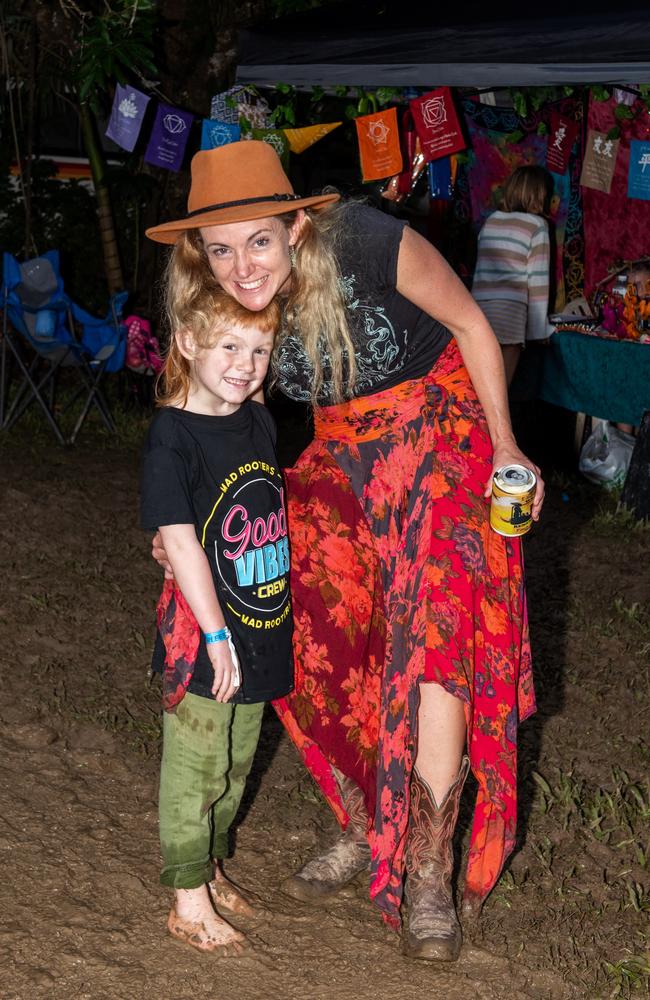 Ryder and Jolene Robinson from Eungella at Wintermoon Festival at Mount Charlton.Picture: Michaela Harlow