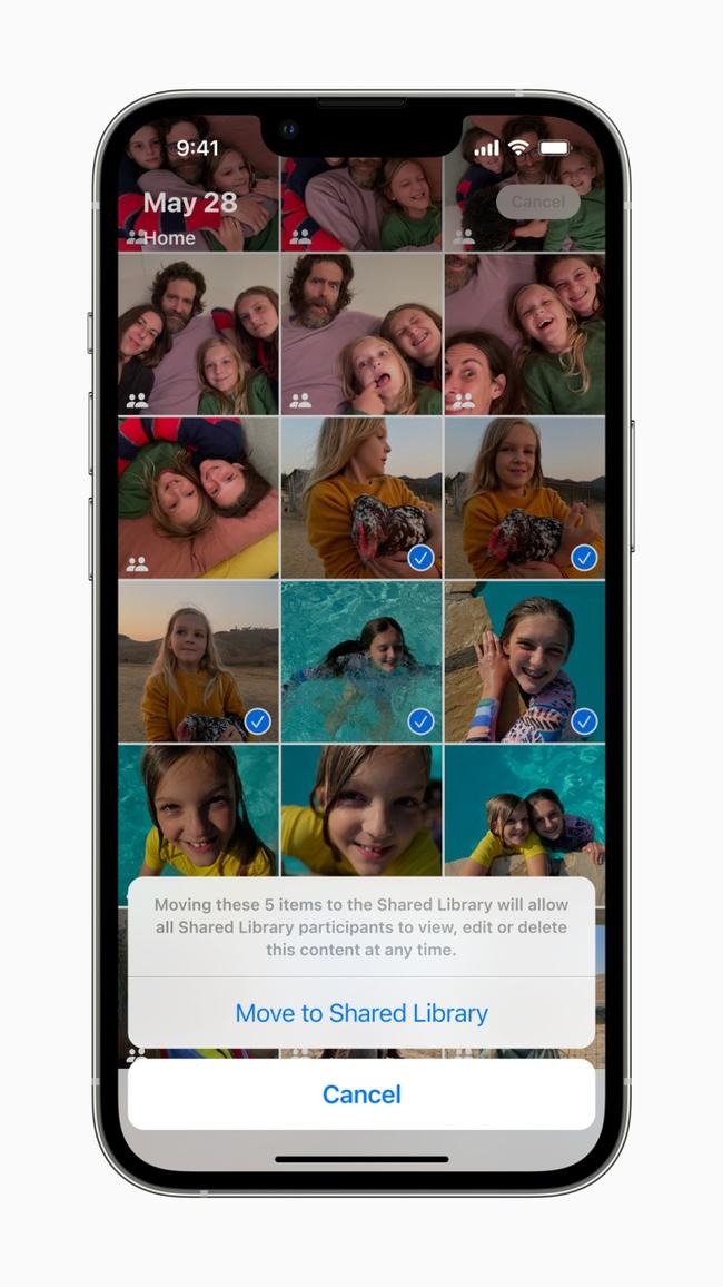 iCloud Shared Photo Library update. Picture: Apple