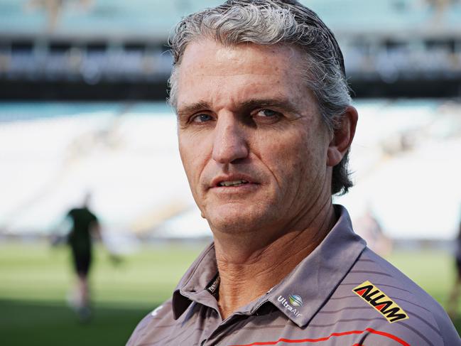 WEEKEND TELEGRAPH SEPEMBER 30, 2023. Penrith Panther coach Ivan Cleary speaking to the media at their Captainâs Run at Accor Stadium in Homebush. Picture: Adam Yip