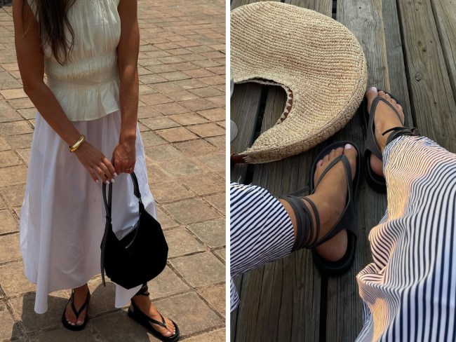 You don't have to fork out $355 for these "timeless" sandals. Picture: Instagram/@jesskrynicki, @rachautenrieth