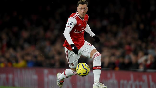 Mesut Ozil showed more emotion after the whistle against Brighton than over the previous 90 minutes. Picture: Getty Images