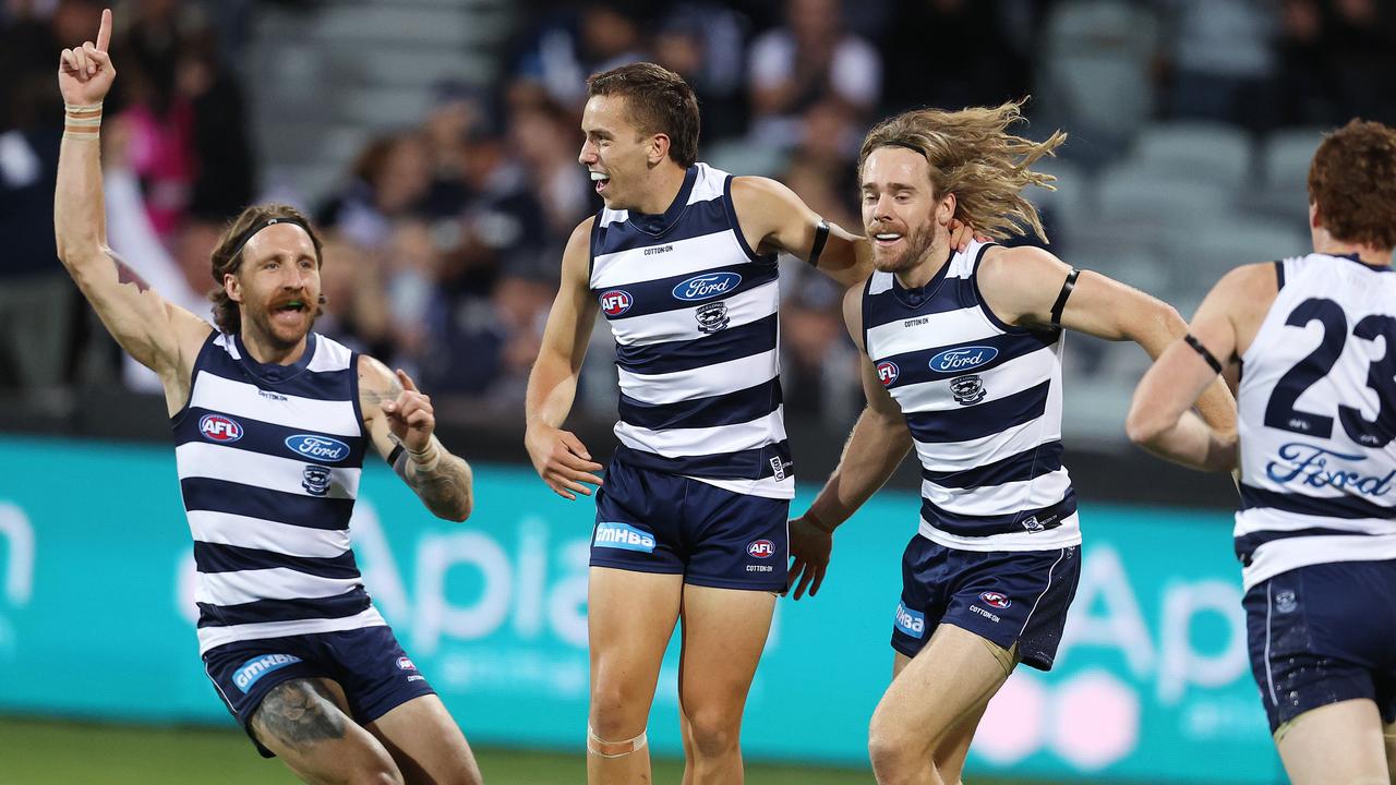 Francis Evans (middle) is poised to join Port Adelaide. Picture: Michael Klein.