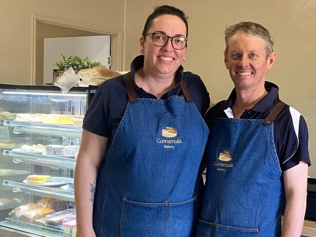 Cunnamulla business owners Nick and Kate Land.