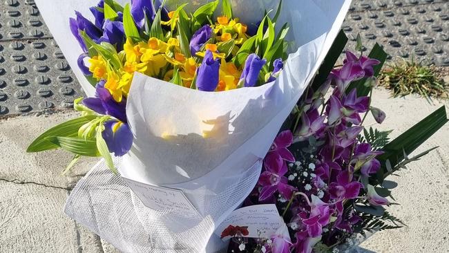 Floral tributes left at the scene of Luke Smith’s death on Narre Warren-Cranbourne Road, Narre Warren South. Picture: supplied.