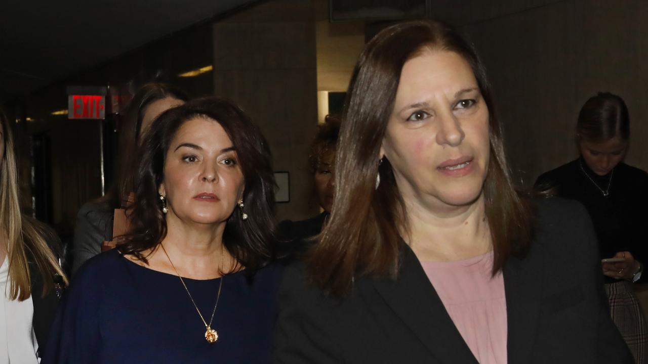 Actress Annabella Sciorra, centre, arrives as a witness in Harvey Weinstein's rape trial, with Assistant District Attorney Joan Illuzzi, right, in New York, Thursday, January 23, 2020. Picture: AP /Richard Drew.