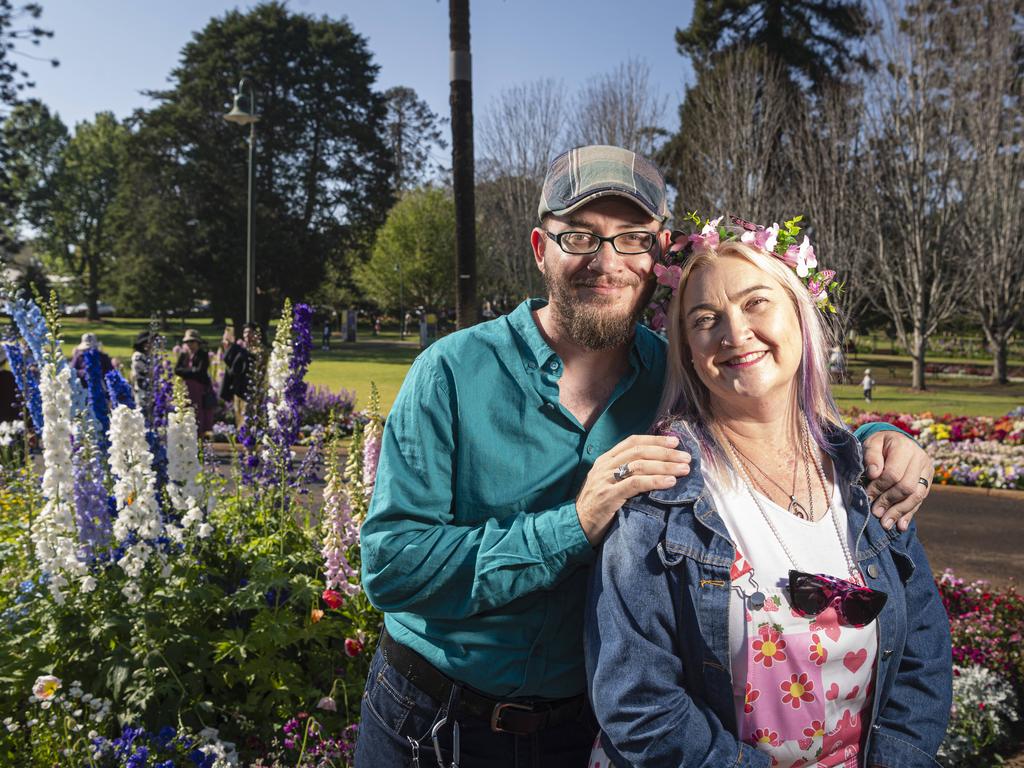 Michael and Kim Hoddinott in Queens Park for Carnival of Flowers, Saturday, September 21, 2024. Picture: Kevin Farmer