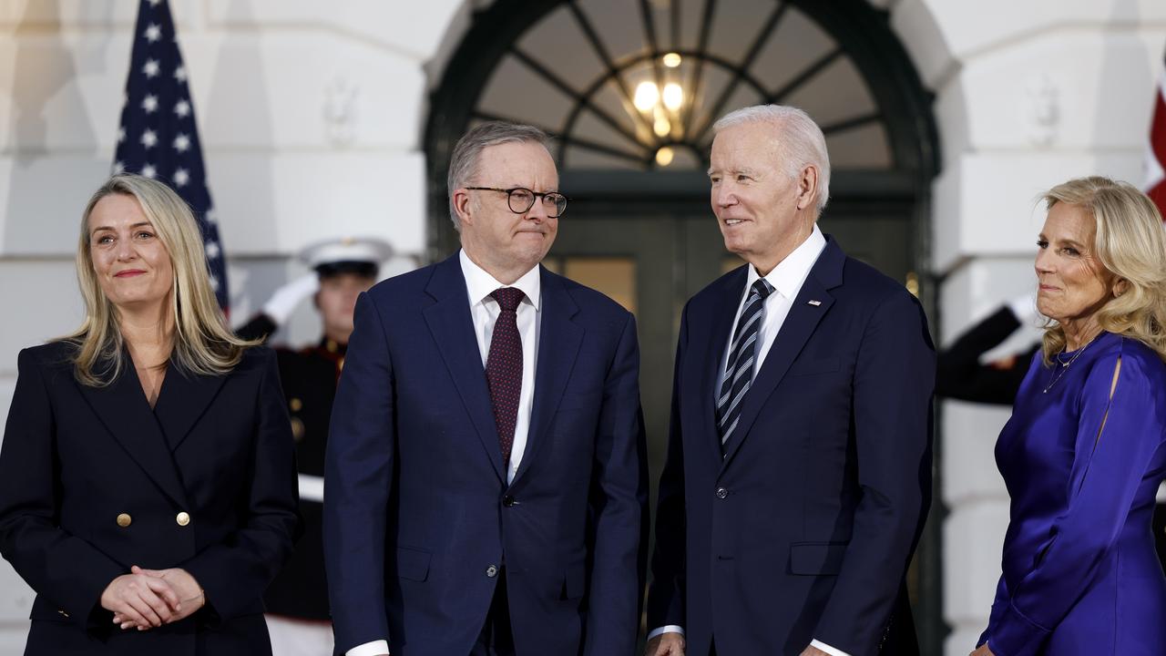 The grilling comes as Anthony Albanese continues his trip to Washington with partner Jodie Haydon ahead of a state dinner with President Biden and his wife.
