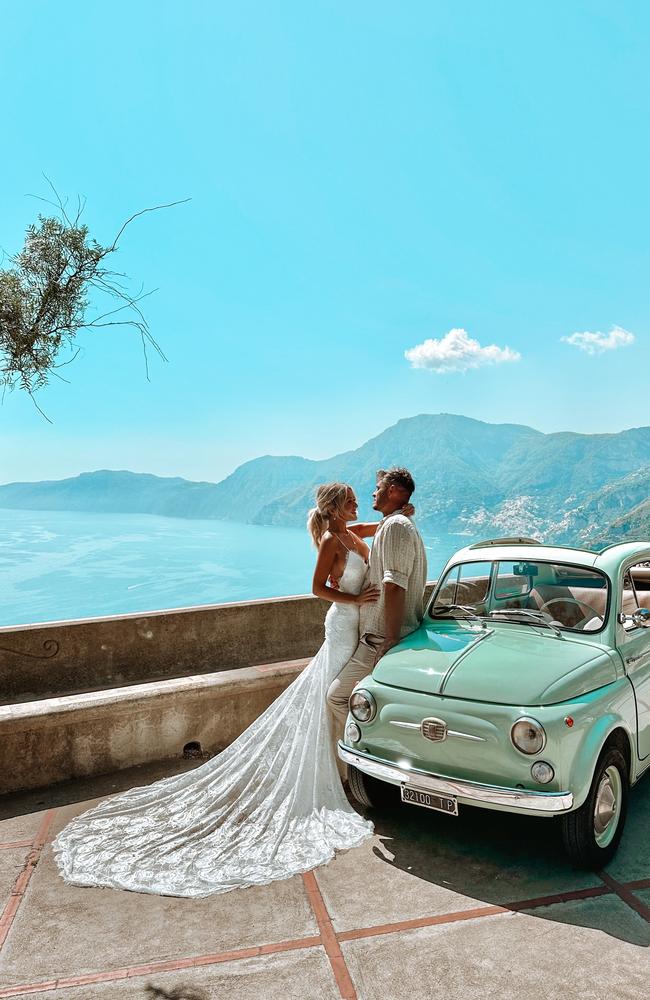 MAFS star Christopher Jensen tied the knot with partner Tayla Made on the Amalfi Coast. Picture: Amalfi Coast Photographer