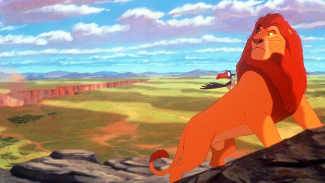 Adult Simba in a scene from The Lion King.