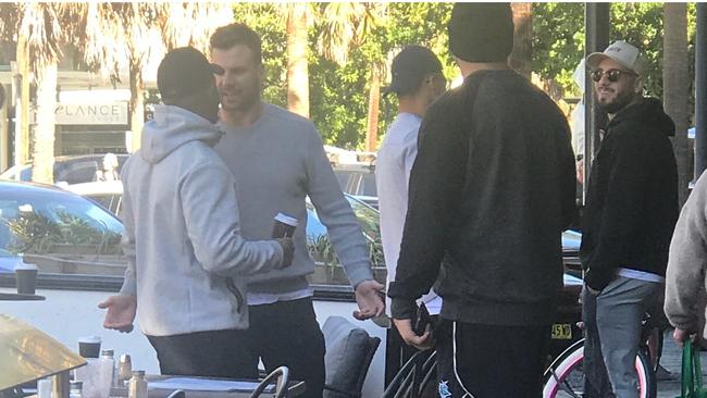 Jack Bird reunited with his Cronulla mates. Picture: supplied