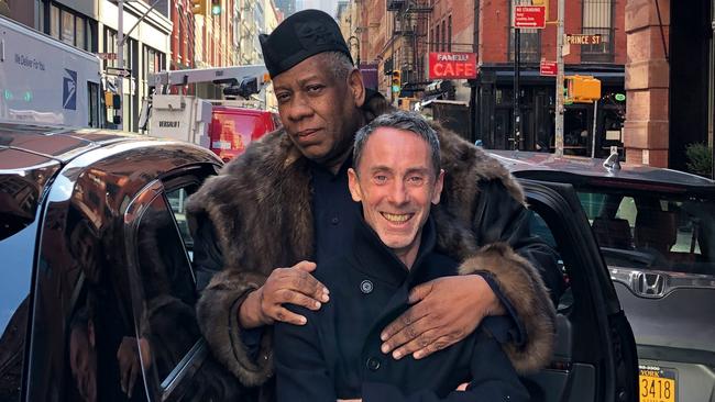 Grant with André Leon Talley in New York, 2019. Picture: Martin Grant