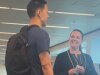 Sneaky dad tries it on with airport staff before boarding plane