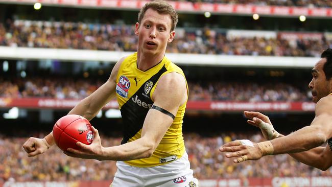 Dylan Grimes has become a key figure in Richmond’s stifling defence. Picture: Getty Images