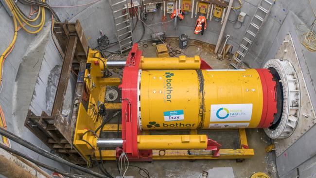 The North East Link tunnel boring machine began work under Bulleen Rd earlier this year. Picture: Supplied