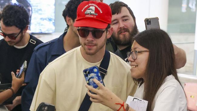 ONE TIME WEB USE FOR NEWS.COM.AU ONLY - FEES APPLY -  Nick, Joe and Kevin Jonas land in Sydney ahead of their Australian Jonas Brothers Tour. The brothers landed with a huge entourage including Joe's new girlfriend, model Stormi Bree.28 February 2024ÃÂ©MEDIA-MODE.COM