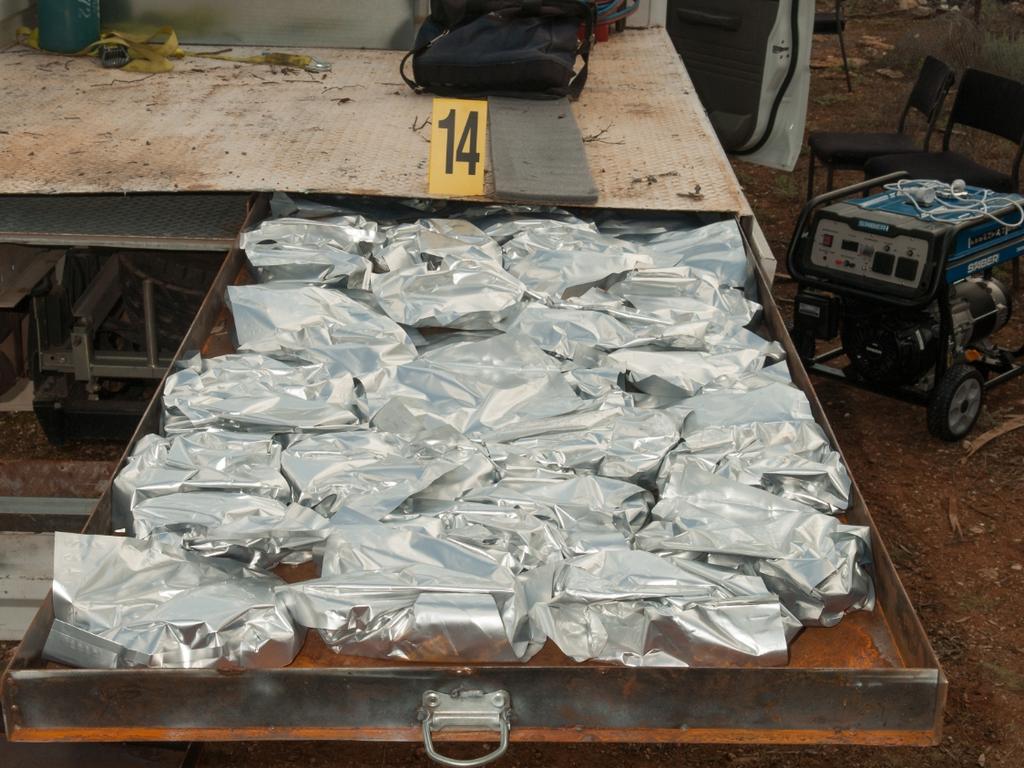 John Farrelly's ute tray hidden compartment of meth. Picture: Australian Federal Police