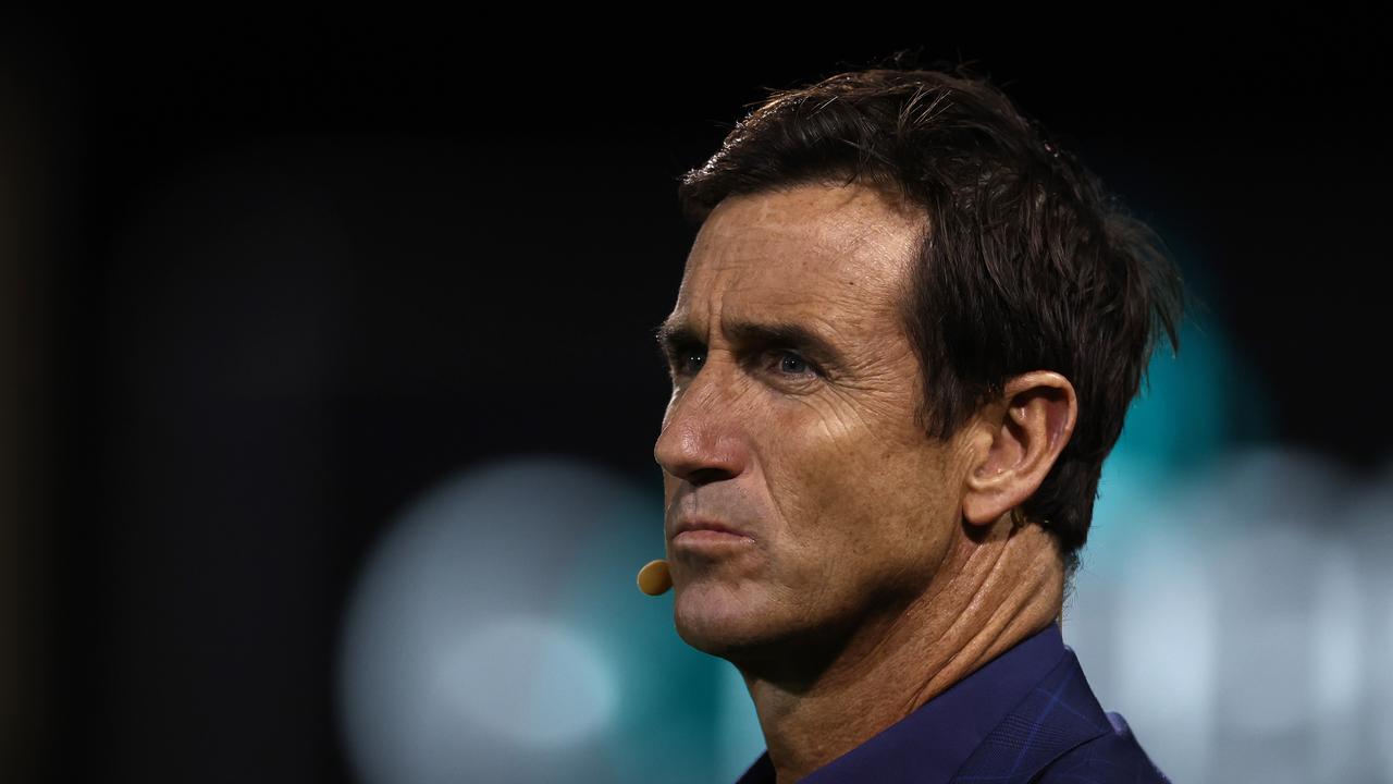 Channel 9 commentator and former player Andrew Johns looks on before the NRL Qualifying Final between Penrith and Parramatta on September 09, 2022. Photo: Matt King/Getty Images