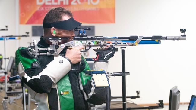 Dane Sampson in action at round one of the 2020 Olympic trials.