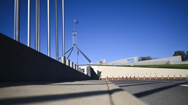 A deserted Parliament House in Canberra.