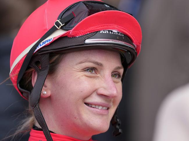 Jamie Kah after winning the Renew your Club Membership Now Maiden Plate at Cranbourne Racecourse on August 20, 2023 in Cranbourne, Australia. (Photo by Scott Barbour/Racing Photos via Getty Images)