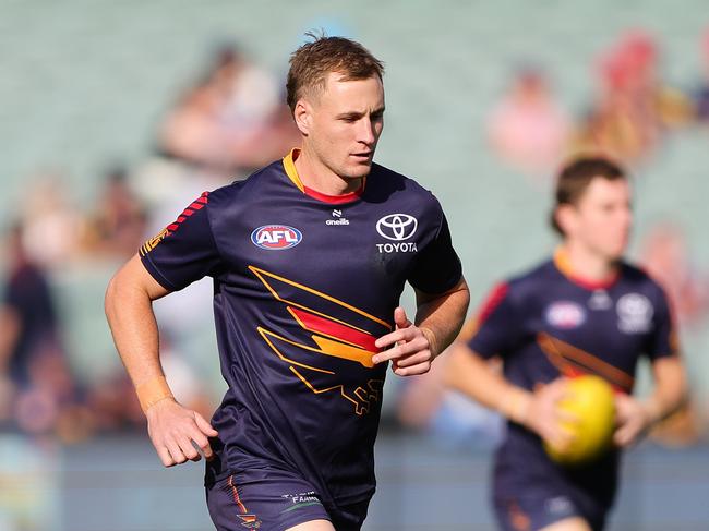 Jordan Dawson led from the front against Carlton. Picture: Sarah Reed/AFL Photos via Getty Images