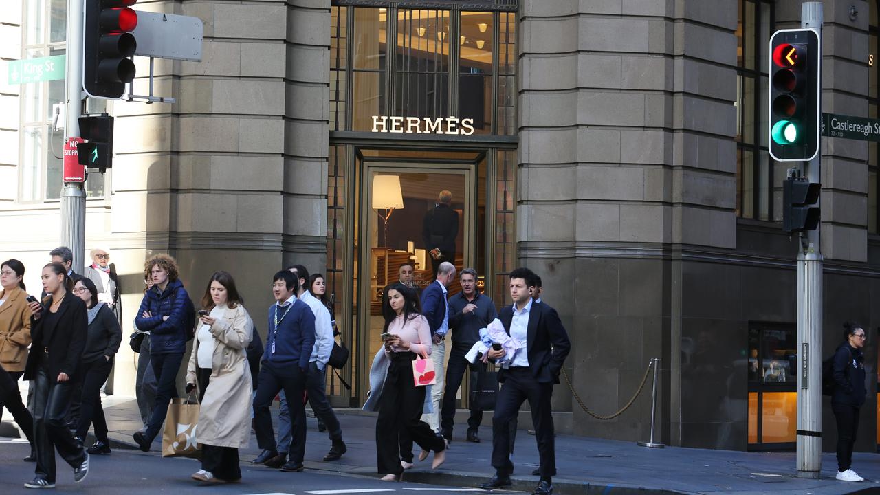 Hermes is doing a roaring trade in Australia despite the elevated cost of everyday living. Picture: Britta Campion
