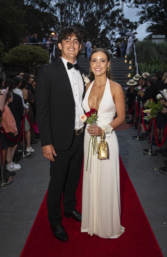 Libby Otaola and partner Archer Springer arrive at The Glennie School formal at Picnic Point, Thursday, September 12, 2024. Picture: Kevin Farmer