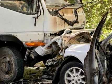 A woman has serious head, chest and leg injuries after a head-on crash in the Sunshine Coast hinterland. Picture: Patrick Woods